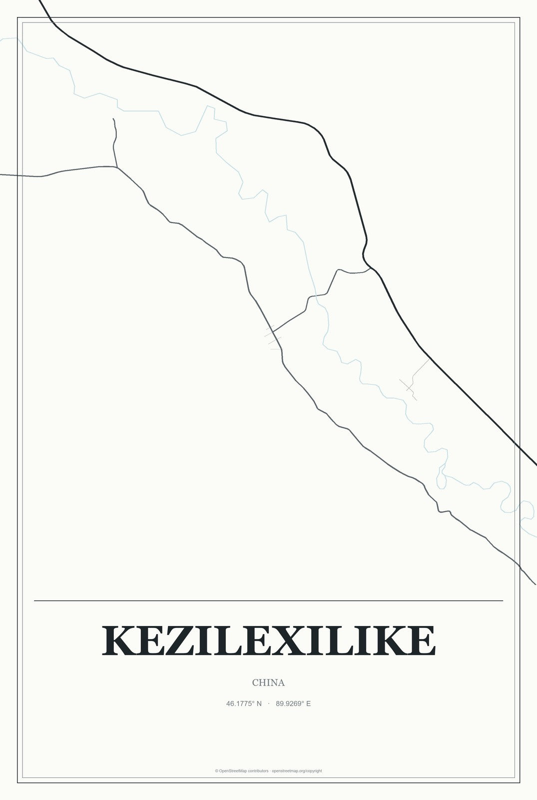 Kezilexilike, China City Map Aluminum Sign in Gallery Air style