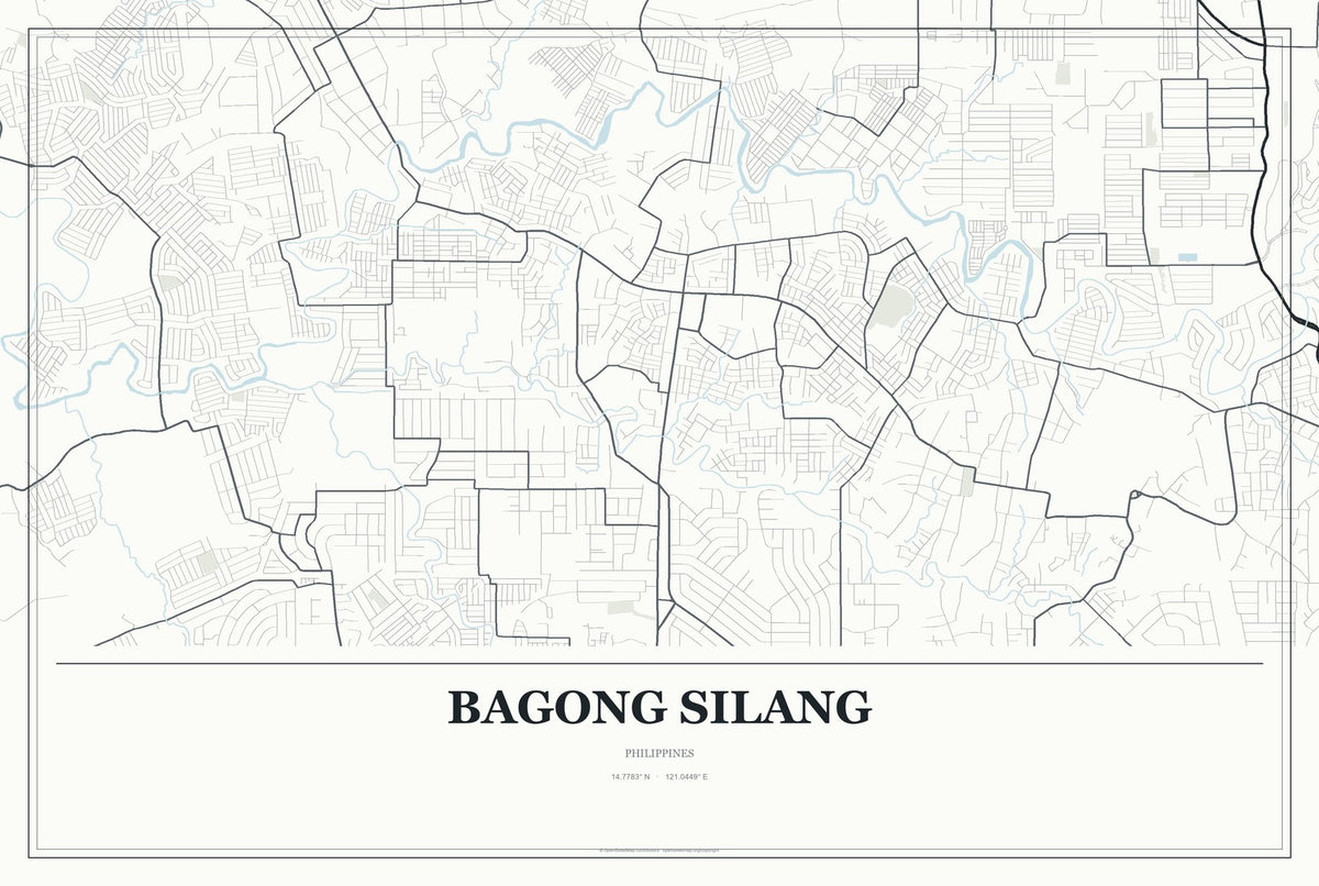 Bagong Silang, Philippines City Map Aluminum Sign in Gallery Air style