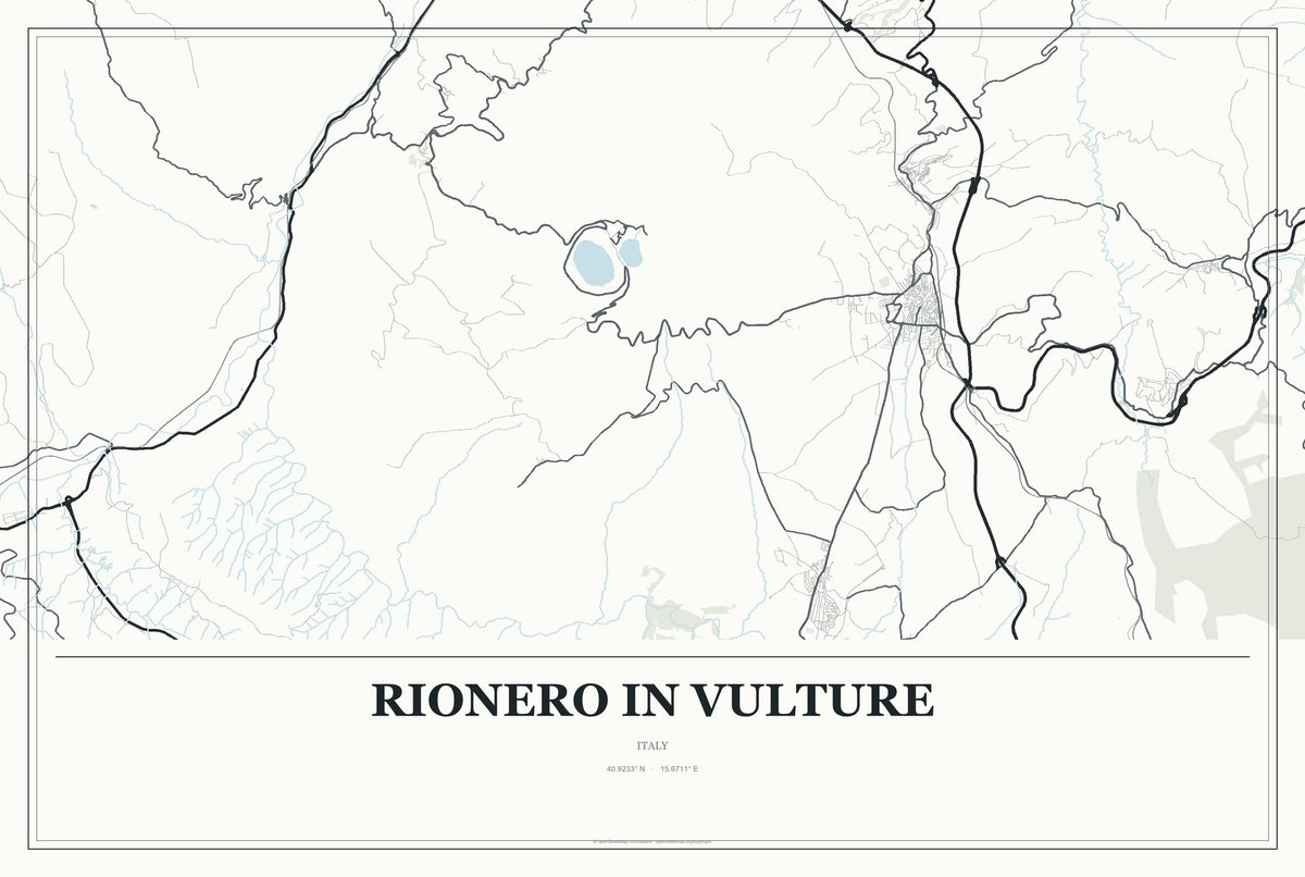 Rionero in Vulture, Italy City Map Aluminum Sign in Gallery Air style