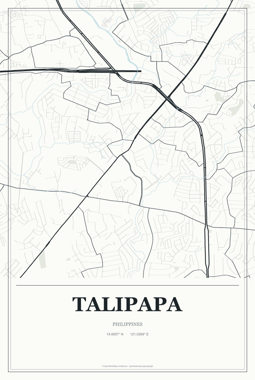 Talipapa, Philippines City Map Aluminum Sign in Gallery Air style