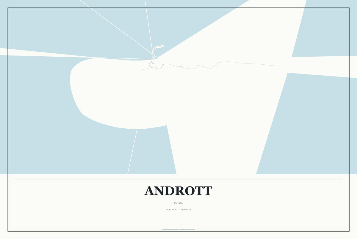 Andrott, India City Map Aluminum Sign in Gallery Air style