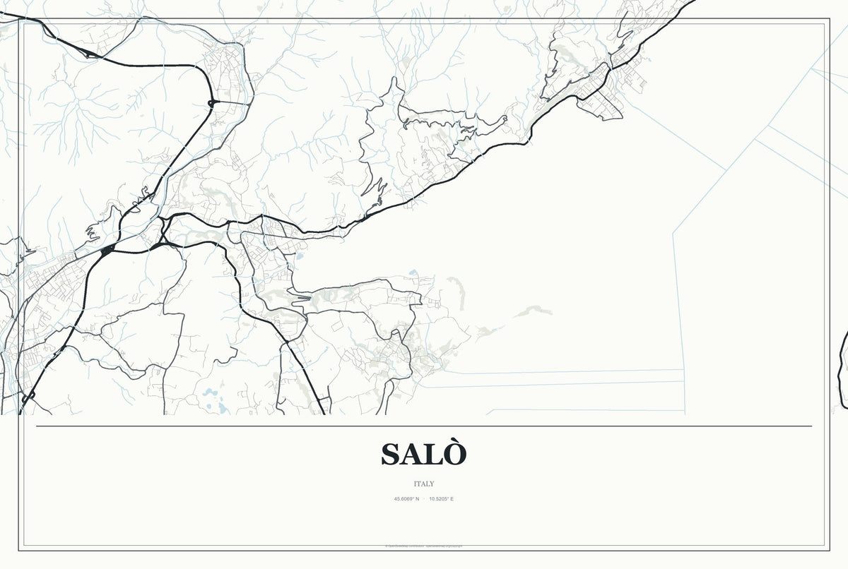 Salò, Italy City Map Aluminum Sign in Gallery Air style