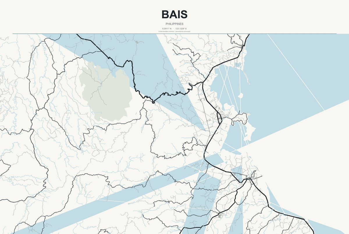 Bais, Philippines City Map Aluminum Sign in Headline Atlas style