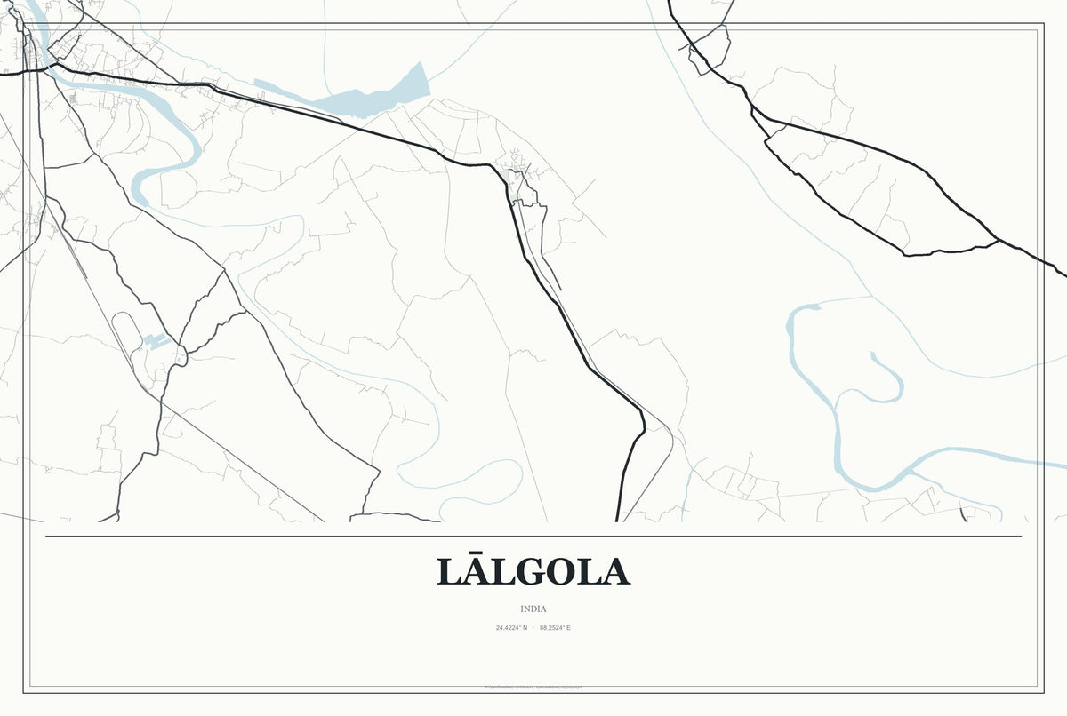 Lālgola, India City Map Aluminum Sign in Gallery Air style