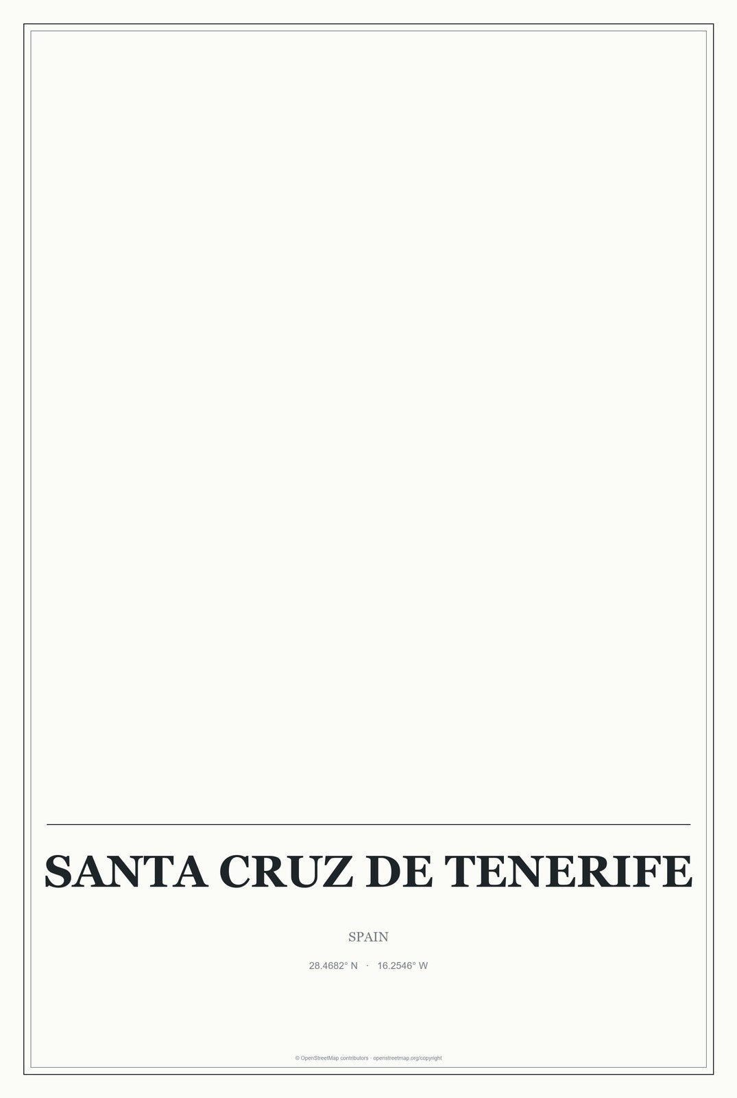 Santa Cruz de Tenerife, Spain City Map Aluminum Sign in Gallery Air style