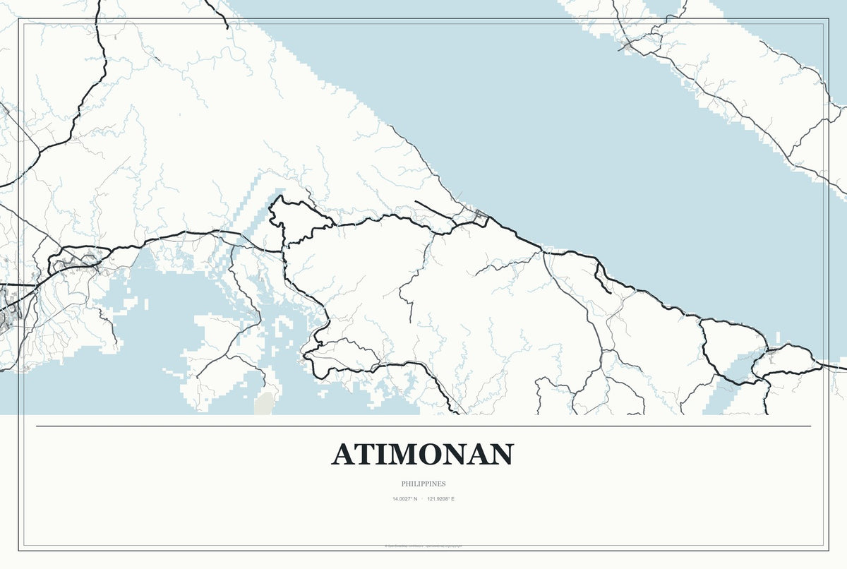 Atimonan, Philippines City Map Aluminum Sign in Gallery Air style