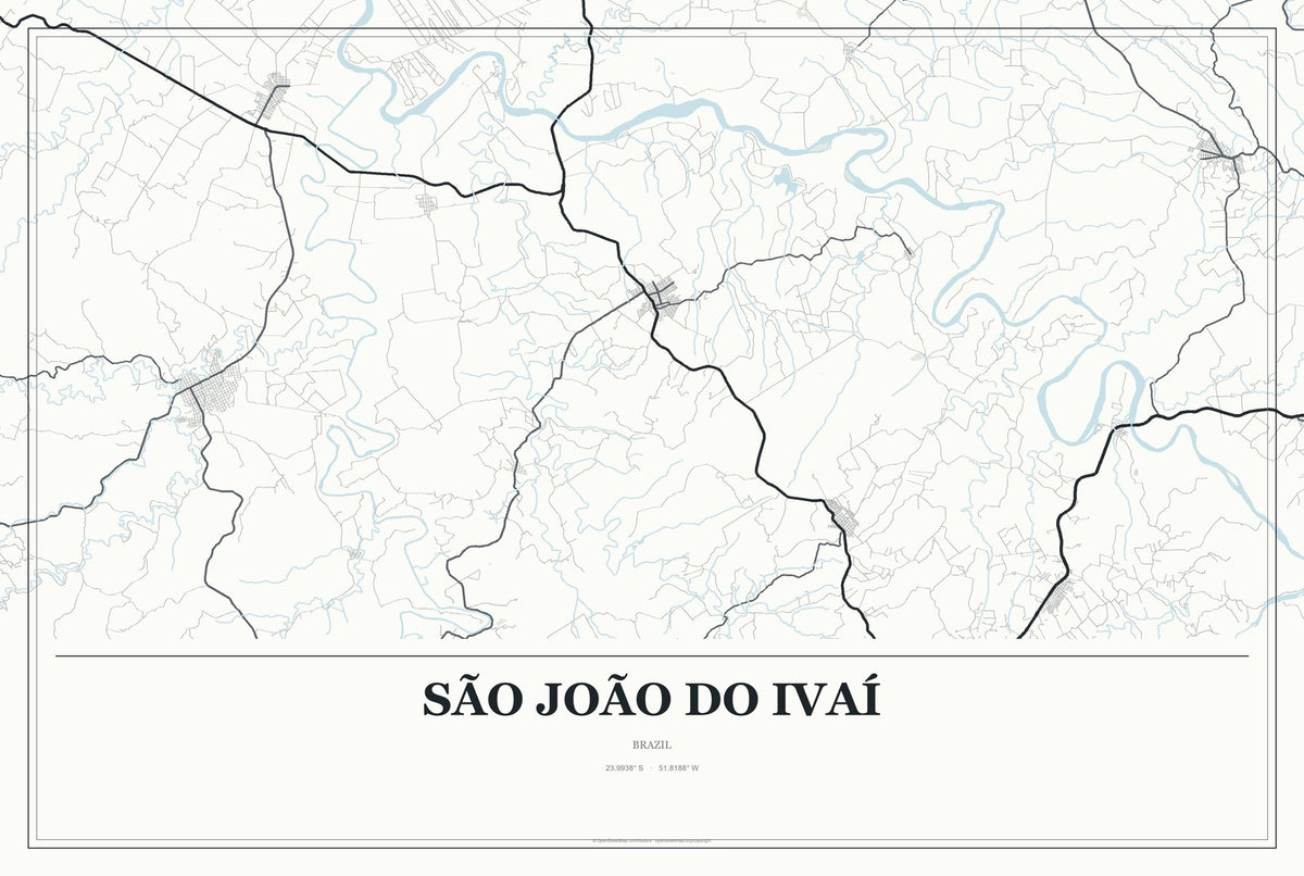 São João do Ivaí, Brazil City Map Aluminum Sign in Gallery Air style