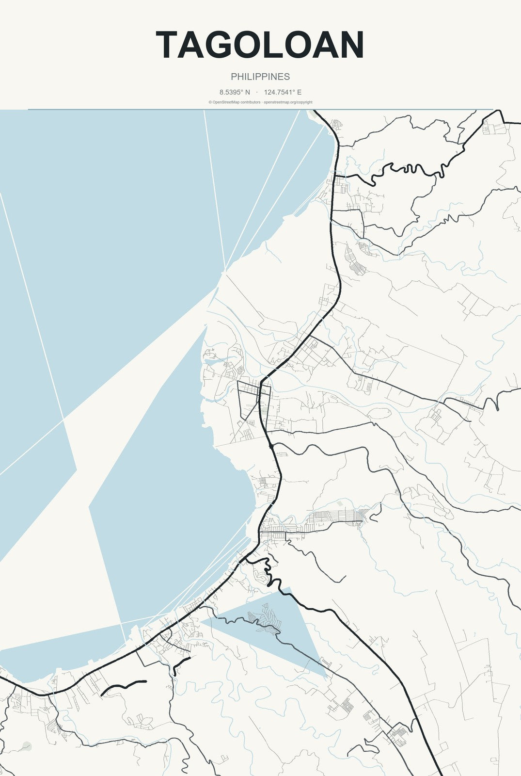Tagoloan, Philippines City Map Aluminum Sign in Headline Atlas style