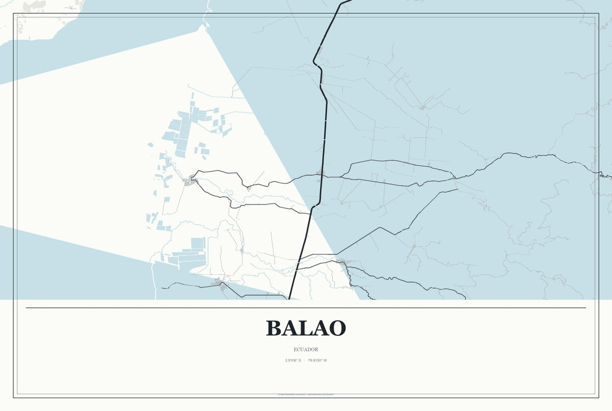 Balao, Ecuador City Map Aluminum Sign in Gallery Air style