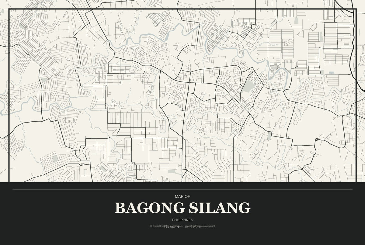 Bagong Silang, Philippines City Map Aluminum Sign in Museum Plaque style