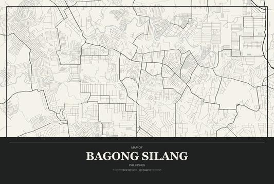 Bagong Silang, Philippines City Map Aluminum Sign in Museum Plaque style