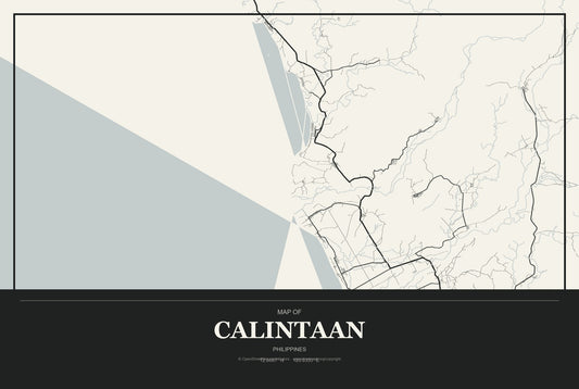Calintaan, Philippines City Map Aluminum Sign in Museum Plaque style