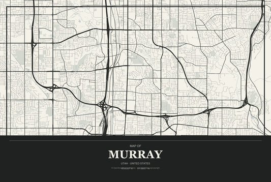 Murray, Utah City Map Aluminum Sign in Museum Plaque style