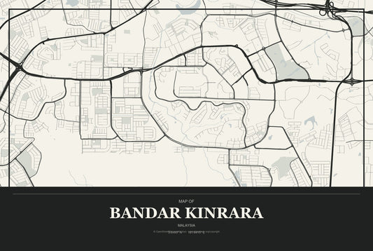 Bandar Kinrara, Malaysia City Map Aluminum Sign in Museum Plaque style
