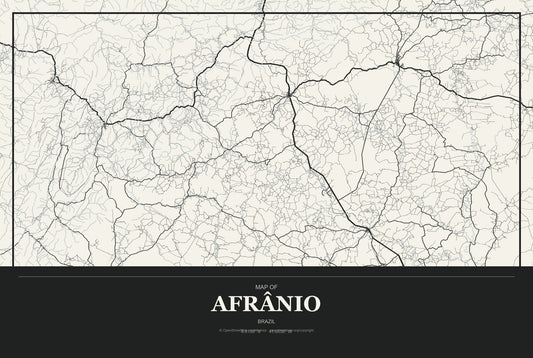 Afrânio, Brazil City Map Aluminum Sign in Museum Plaque style
