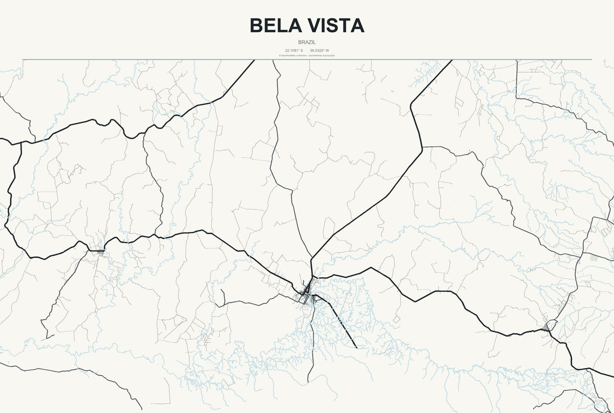 Bela Vista, Brazil City Map Aluminum Sign in Headline Atlas style