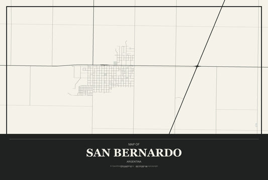 San Bernardo, Argentina City Map Aluminum Sign in Museum Plaque style