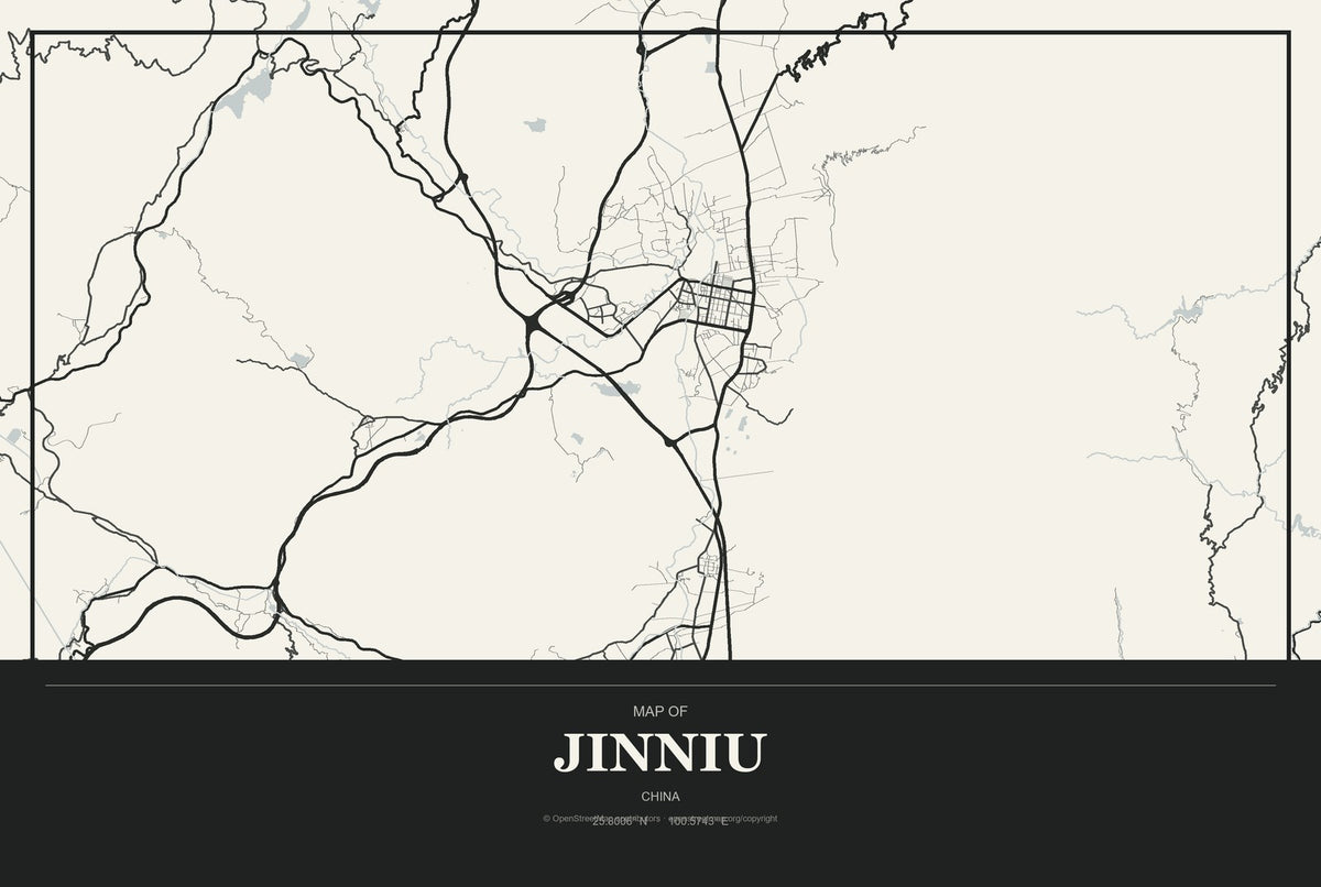Jinniu, China City Map Aluminum Sign in Museum Plaque style