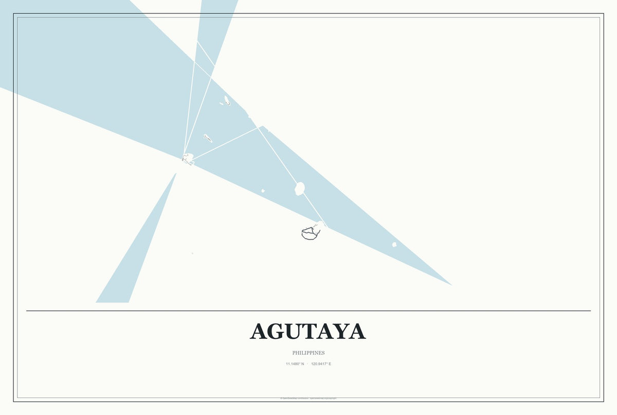Agutaya, Philippines City Map Aluminum Sign in Gallery Air style