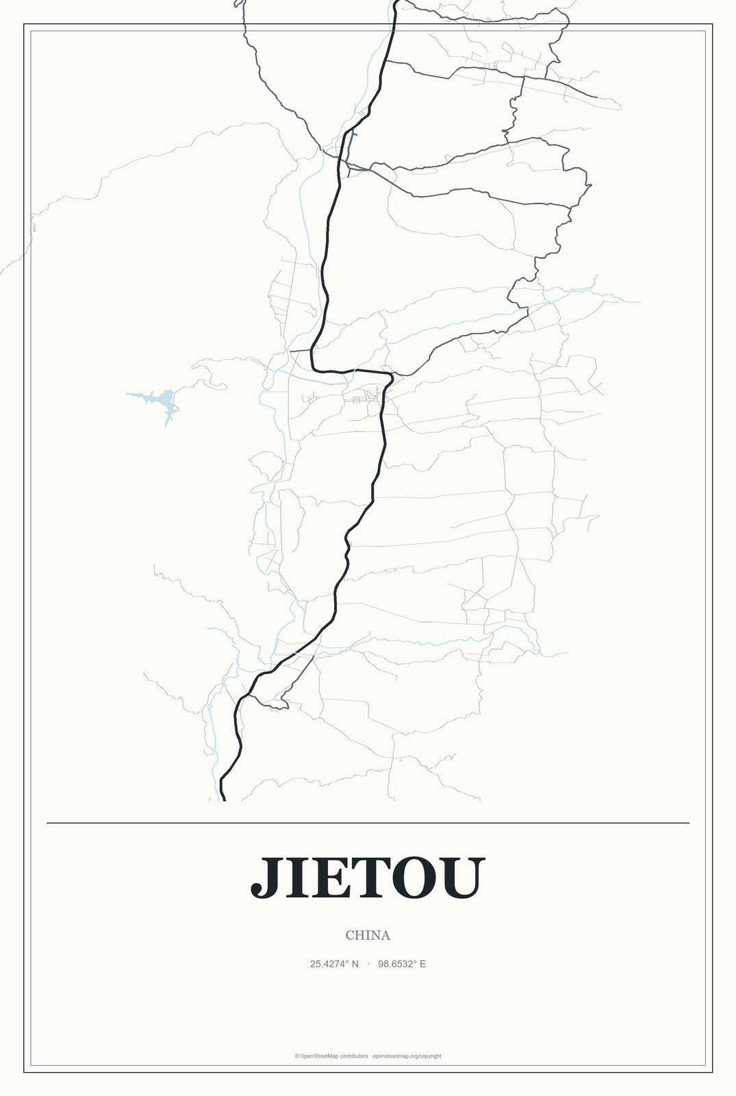 Jietou, China City Map Aluminum Sign in Gallery Air style
