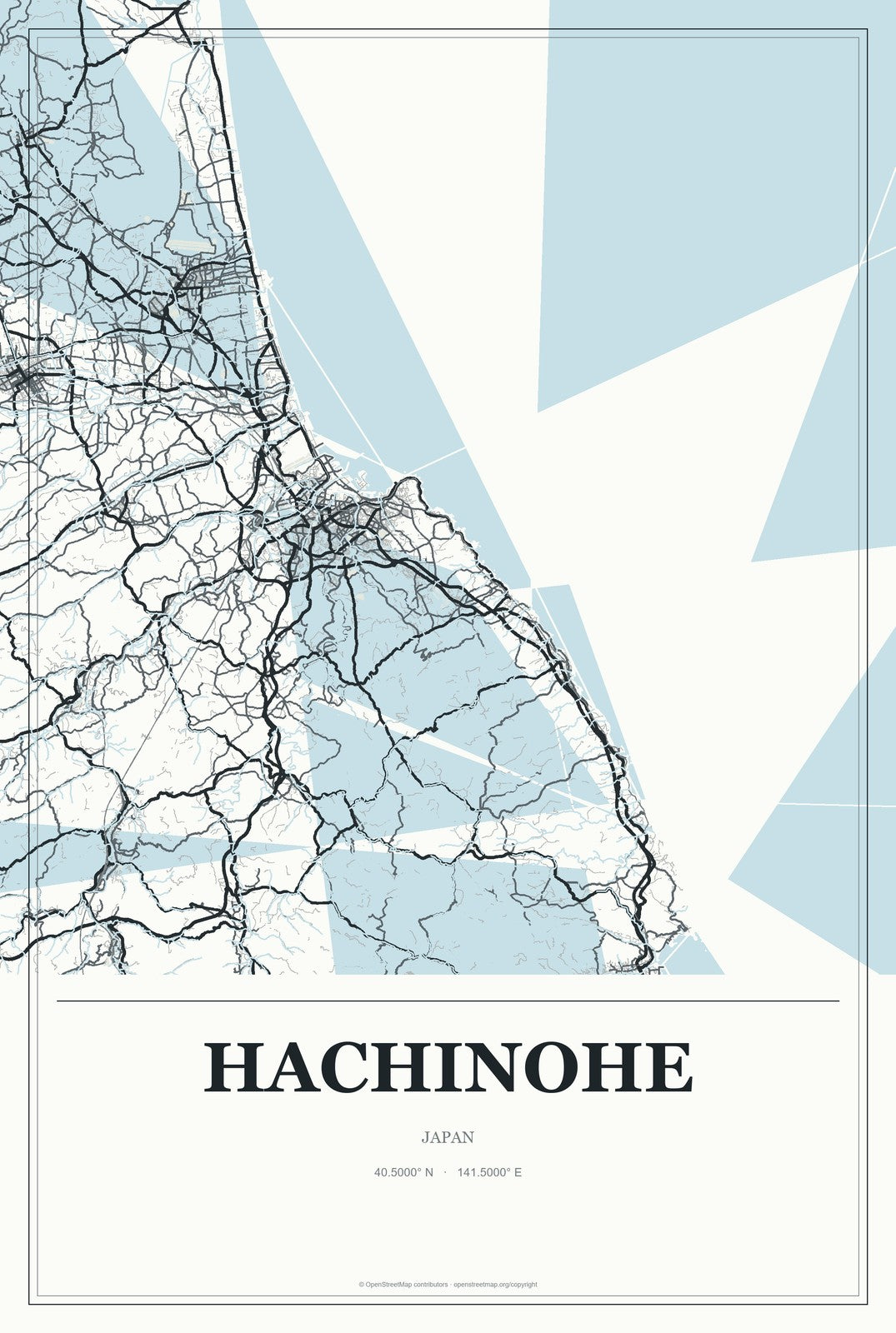 Hachinohe, Japan City Map Aluminum Sign in Gallery Air style