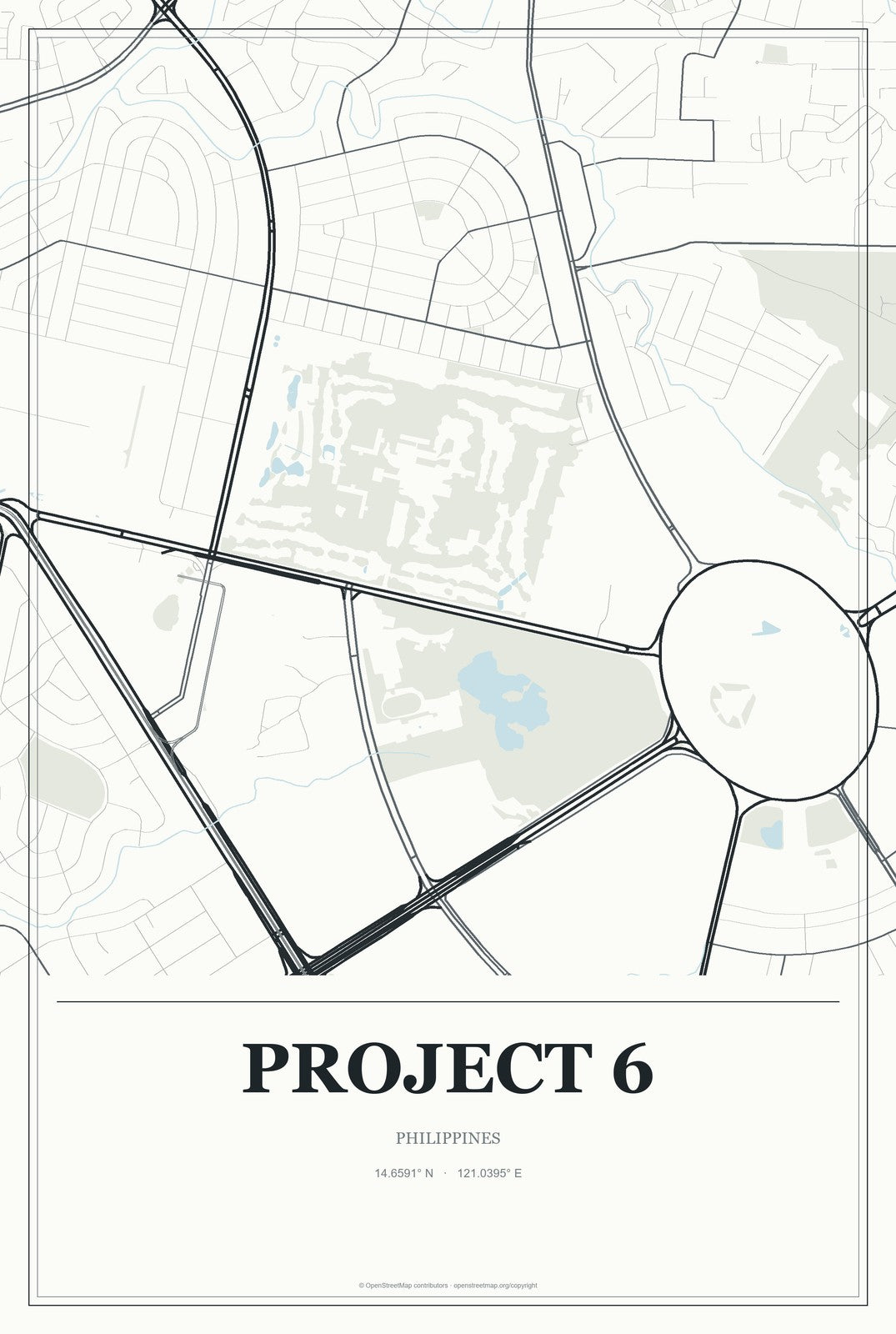 Project 6, Philippines City Map Aluminum Sign in Gallery Air style