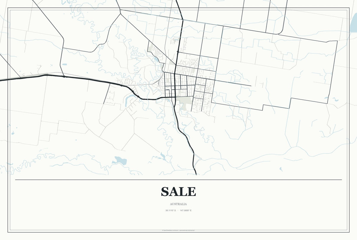 Sale, Australia City Map Aluminum Sign in Gallery Air style