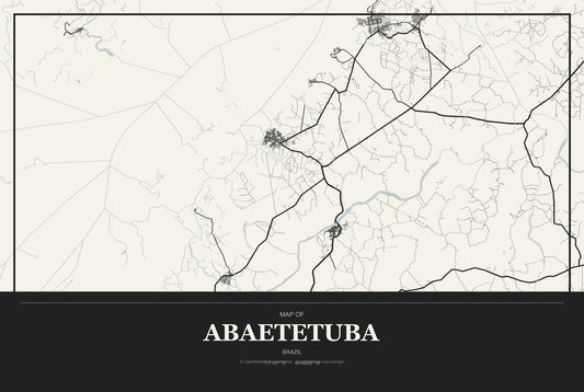 Abaetetuba, Brazil City Map Aluminum Sign in Museum Plaque style