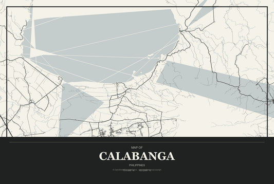 Calabanga, Philippines City Map Aluminum Sign in Museum Plaque style