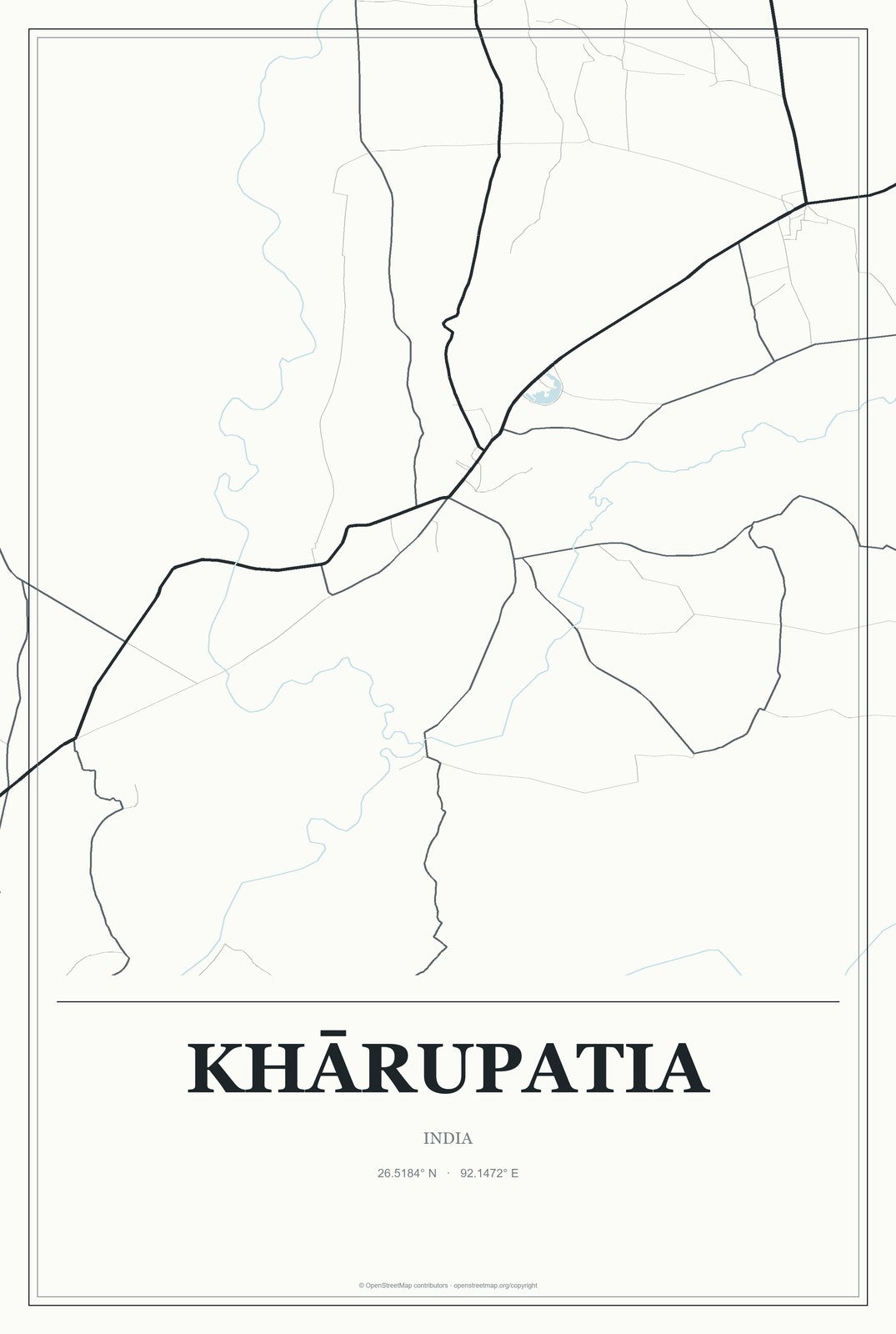Khārupatia, India City Map Aluminum Sign in Gallery Air style