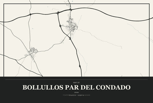 Bollullos par del Condado, Spain City Map Aluminum Sign in Museum Plaque style