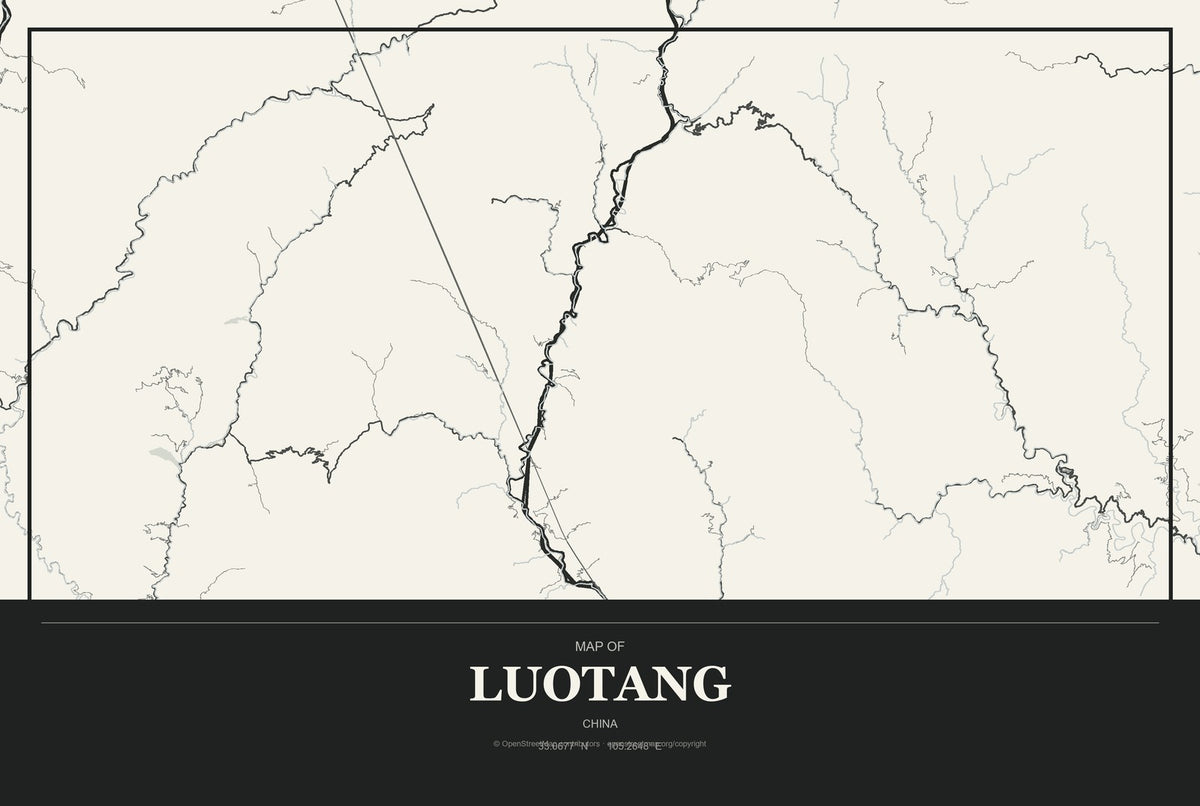 Luotang, China City Map Aluminum Sign in Museum Plaque style