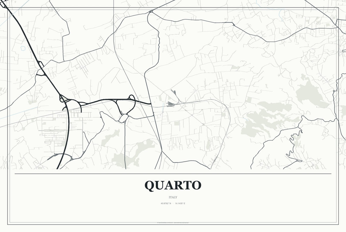 Quarto, Italy City Map Aluminum Sign in Gallery Air style