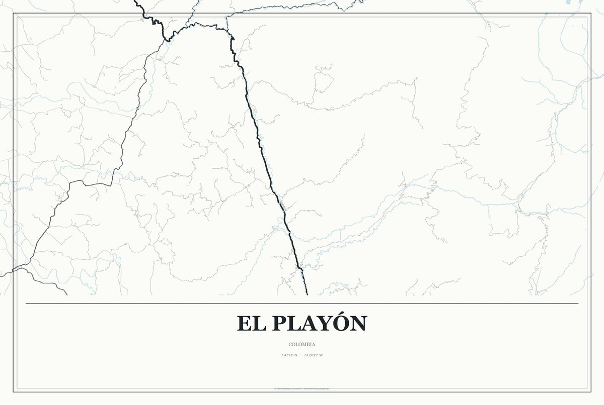 El Playón, Colombia City Map Aluminum Sign in Gallery Air style