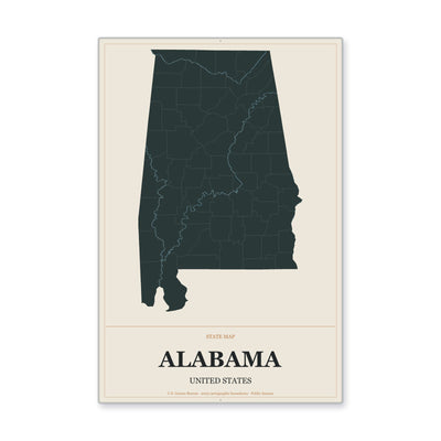 Alabama map in Headline Atlas style