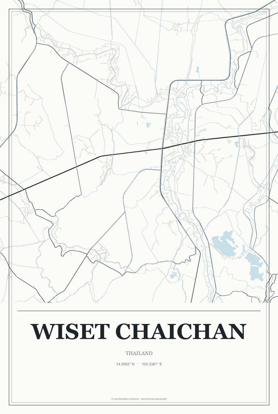 Wiset Chaichan, Thailand City Map Aluminum Sign in Gallery Air style