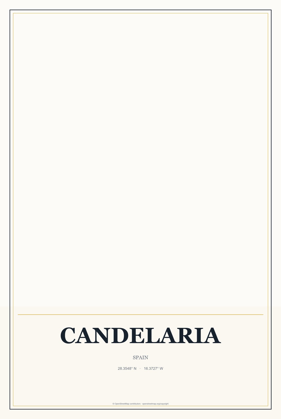 Candelaria, Spain City Map Aluminum Sign in Citrine Modern style