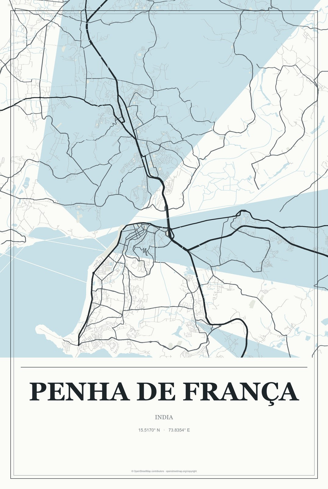 Penha de França, India City Map Aluminum Sign in Gallery Air style