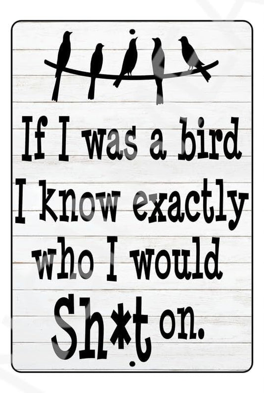 If I Was A Bird Funny Sign Weatherproof Aluminum