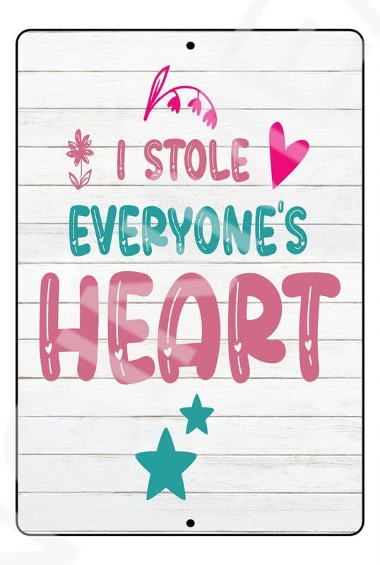 I Stole Everyone's Heart Funny Baby's Room Sign Weatherproof Aluminum