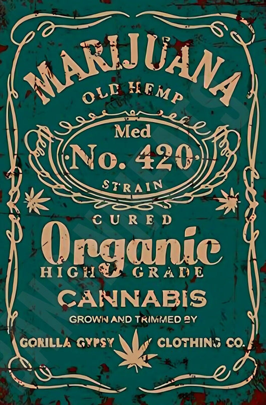 Marijuana Old Help Vintage Sign Funny Sign  Aluminum Metal Sign