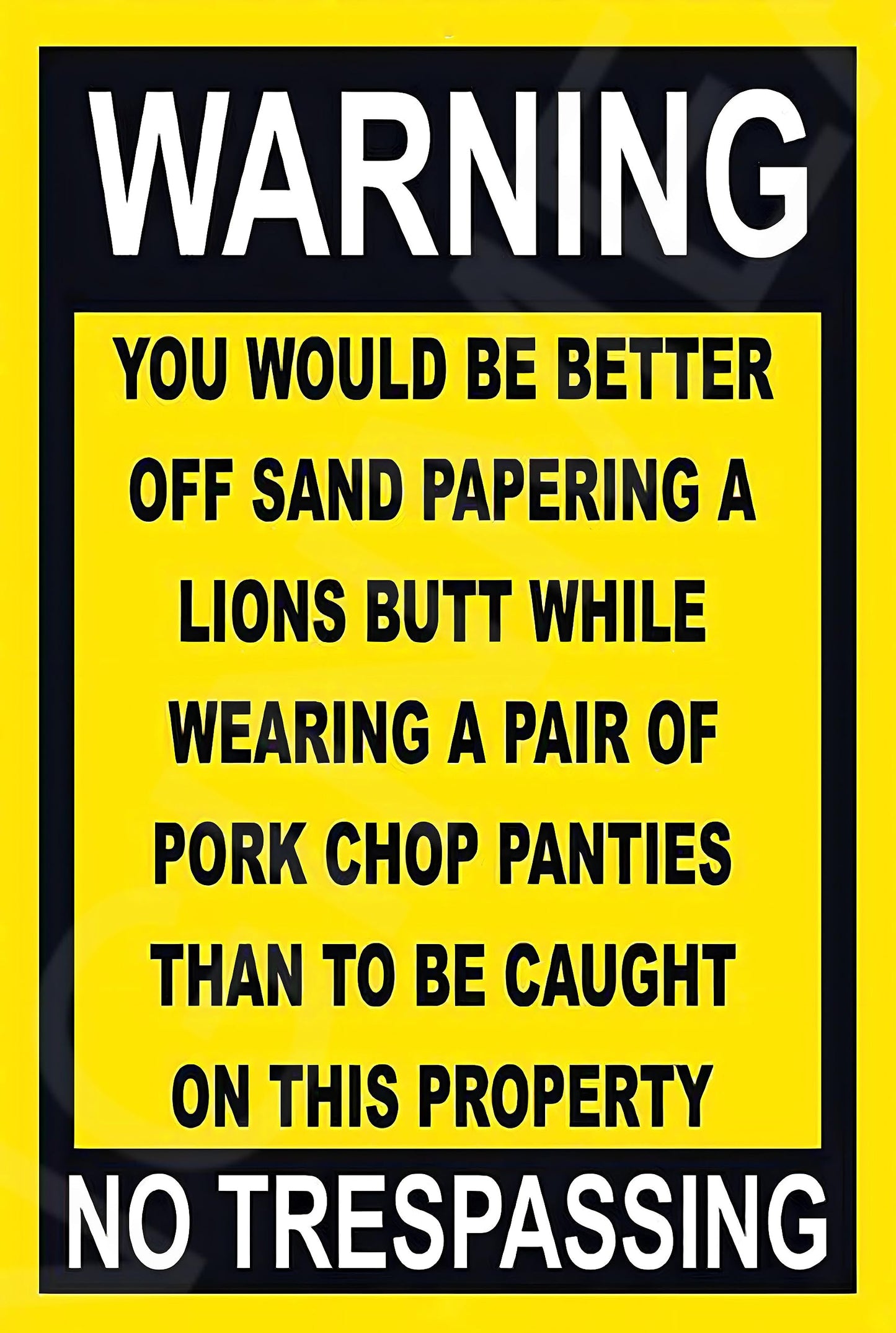 Warning You Would Be Better Off Sand Papering A Lion's Butt Funny Sign Weatherproof Aluminum