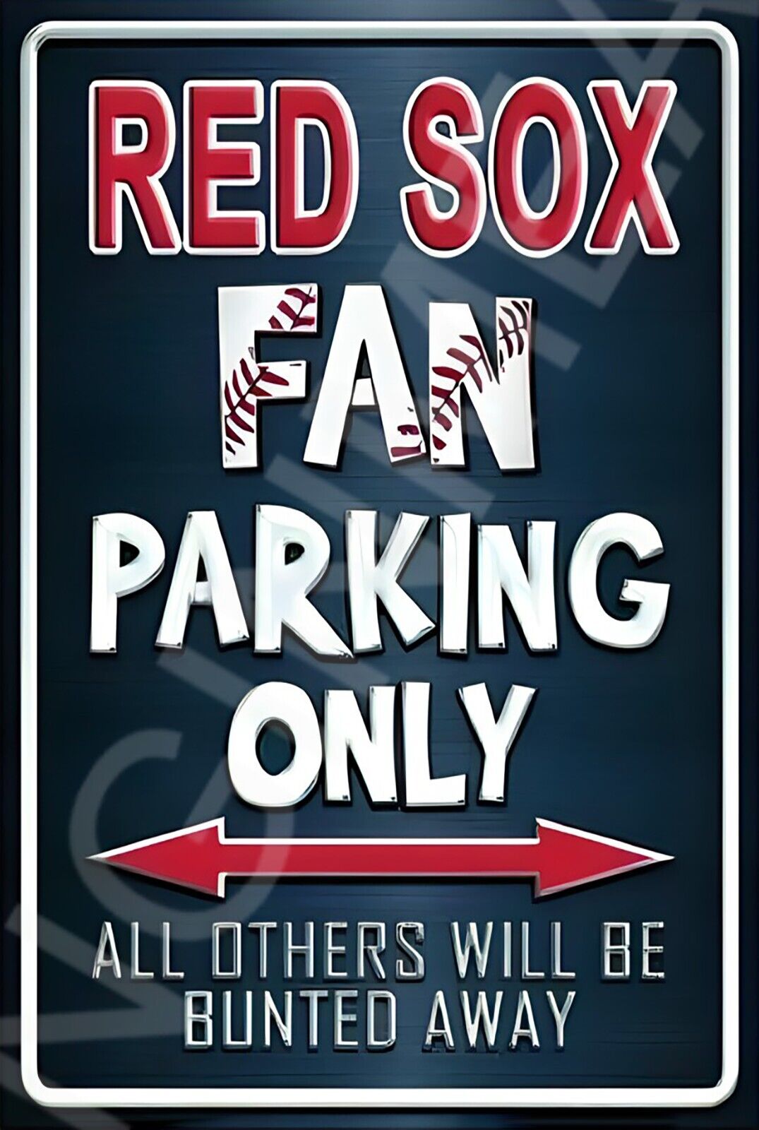 Red Sox Fan Parking Only Funny Sign Weatherproof Aluminum 8"x12"