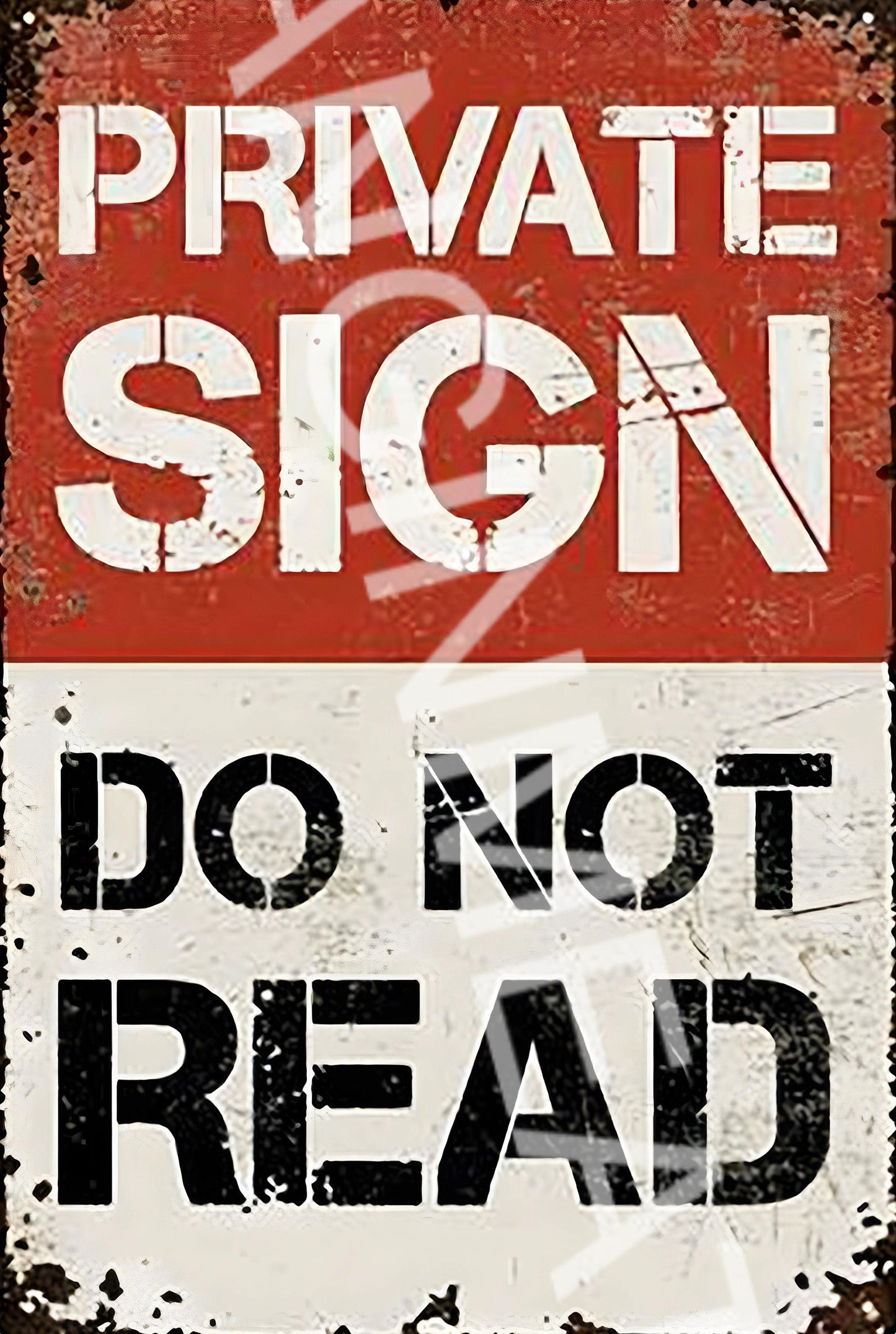 Private Sign Do Not Read Funny  Aluminum Metal Sign