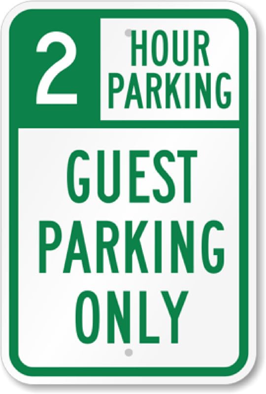 2 Hour Parking Aluminum Weatherproof  Sign p00013