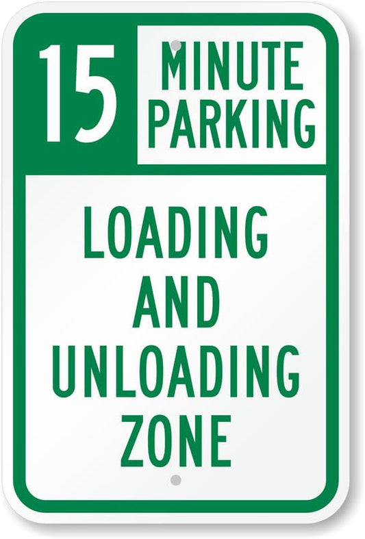 15 Minute Parking Aluminum Weatherproof  Sign p00052