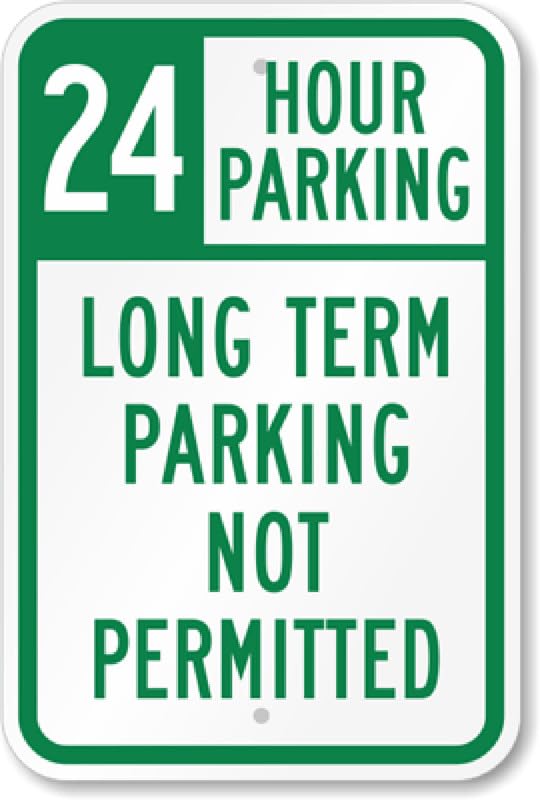 24 Hour Parking Aluminum Weatherproof  Sign p00071