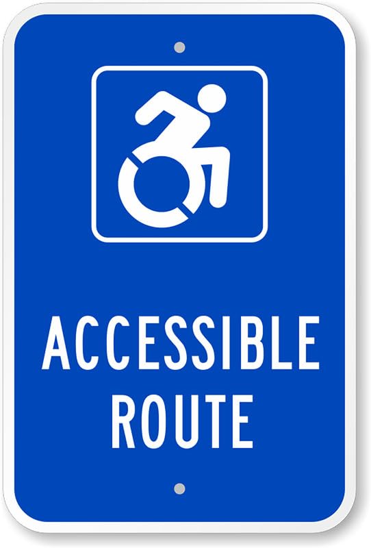 Accessible Route Aluminum Weatherproof  Sign p00164