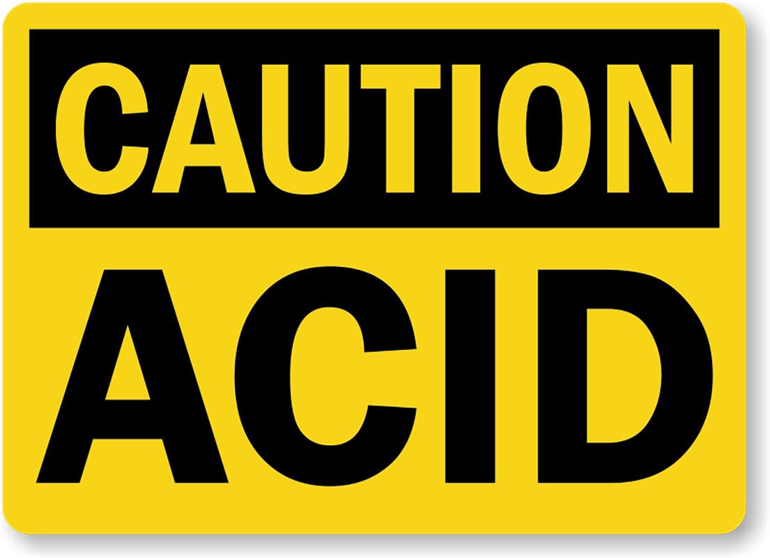 Acid Caution Aluminum Weatherproof  Sign p00202