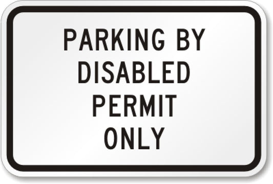 Ada Handicapped Parking Permit Aluminum Weatherproof  Sign p00240